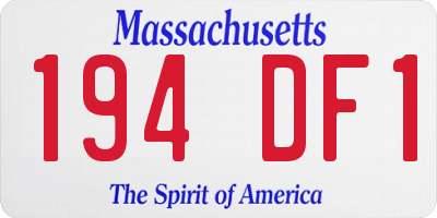 MA license plate 194DF1
