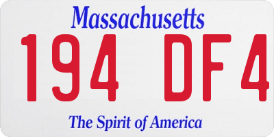 MA license plate 194DF4