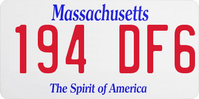 MA license plate 194DF6