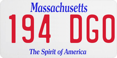 MA license plate 194DG0