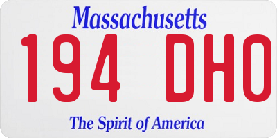 MA license plate 194DH0