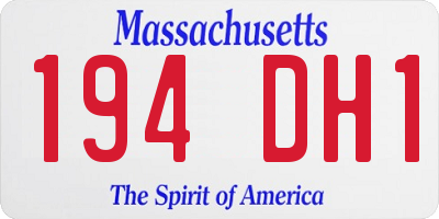 MA license plate 194DH1