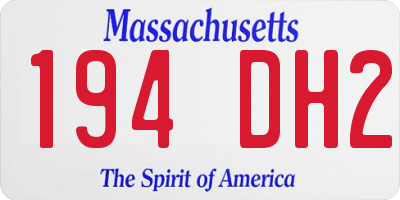 MA license plate 194DH2