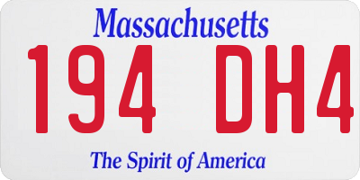 MA license plate 194DH4