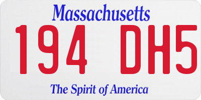 MA license plate 194DH5