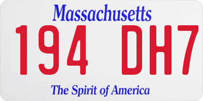 MA license plate 194DH7