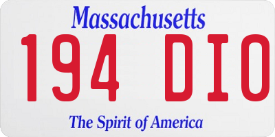 MA license plate 194DI0