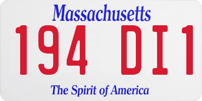 MA license plate 194DI1
