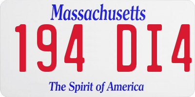 MA license plate 194DI4