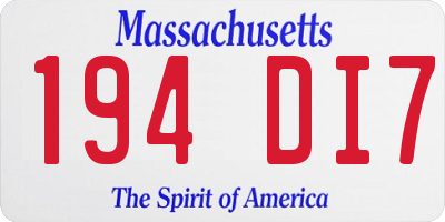 MA license plate 194DI7