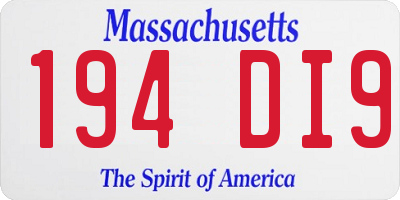 MA license plate 194DI9