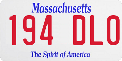 MA license plate 194DL0