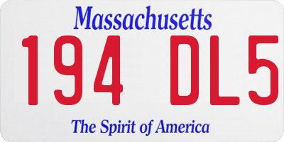 MA license plate 194DL5