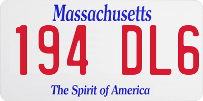 MA license plate 194DL6