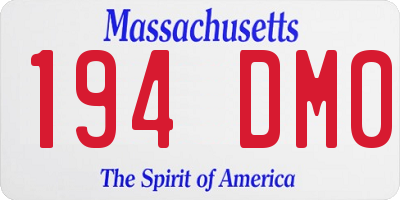 MA license plate 194DM0