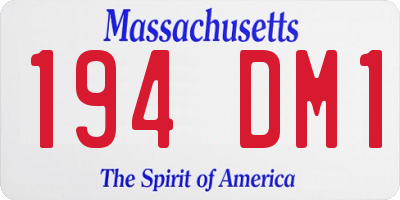 MA license plate 194DM1