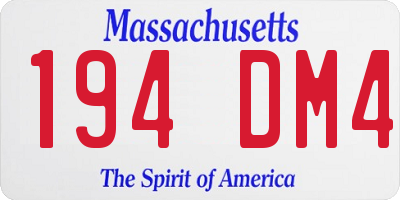 MA license plate 194DM4