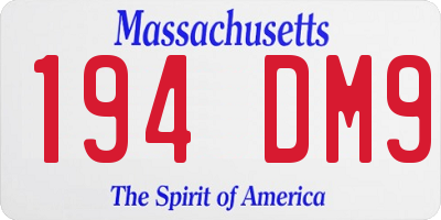 MA license plate 194DM9