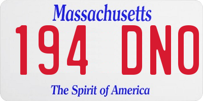 MA license plate 194DN0
