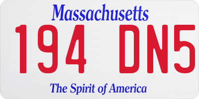 MA license plate 194DN5