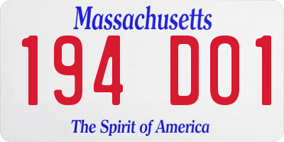 MA license plate 194DO1