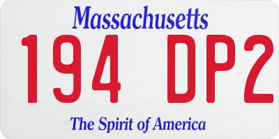 MA license plate 194DP2
