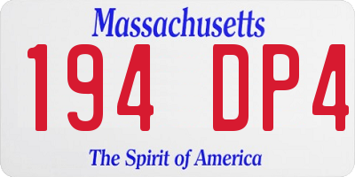 MA license plate 194DP4
