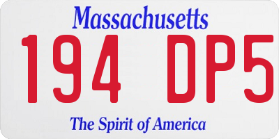 MA license plate 194DP5
