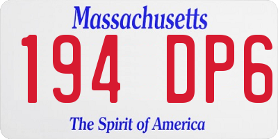 MA license plate 194DP6