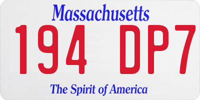 MA license plate 194DP7