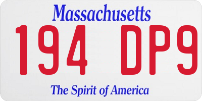 MA license plate 194DP9