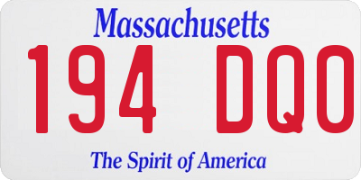 MA license plate 194DQ0