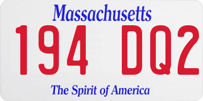 MA license plate 194DQ2