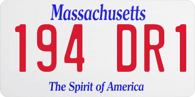 MA license plate 194DR1