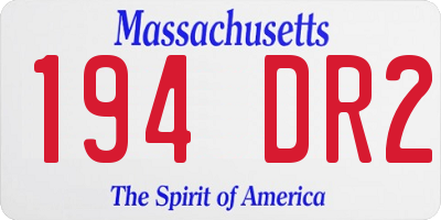 MA license plate 194DR2