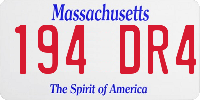 MA license plate 194DR4