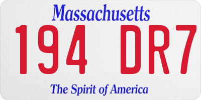 MA license plate 194DR7