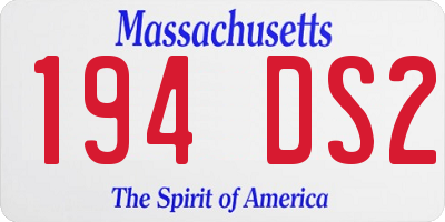 MA license plate 194DS2
