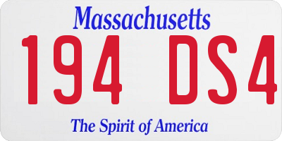 MA license plate 194DS4
