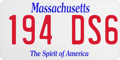 MA license plate 194DS6