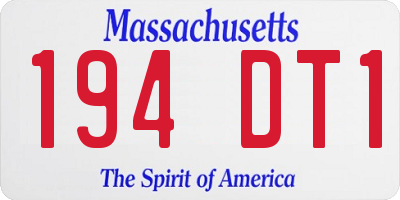 MA license plate 194DT1