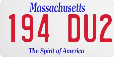 MA license plate 194DU2