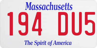 MA license plate 194DU5