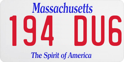 MA license plate 194DU6