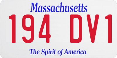 MA license plate 194DV1