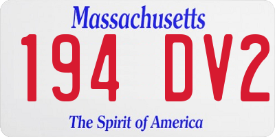 MA license plate 194DV2