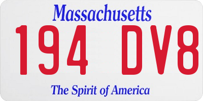 MA license plate 194DV8