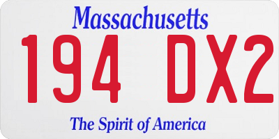 MA license plate 194DX2