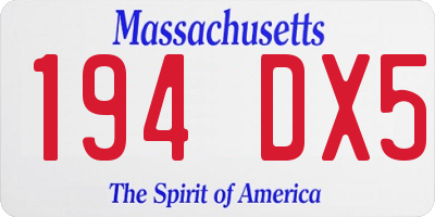 MA license plate 194DX5