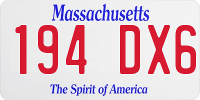 MA license plate 194DX6